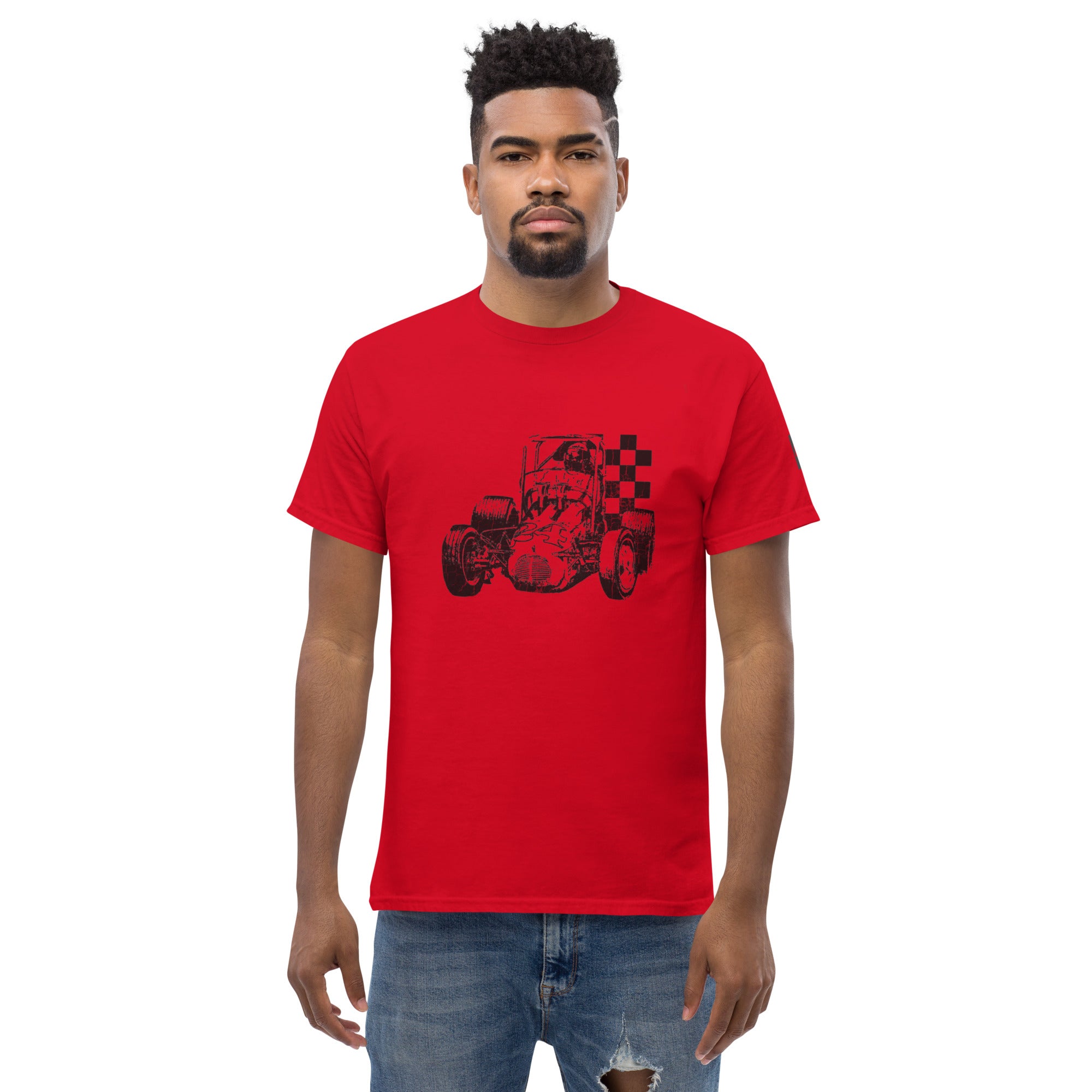 Vintage Sprint Car - checkered flag tee