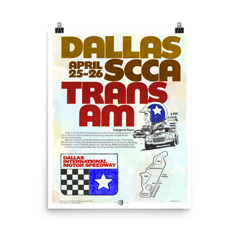 Inaugural Dallas Trans Am reproduction poster - The SPEED SPORT Vault Collection